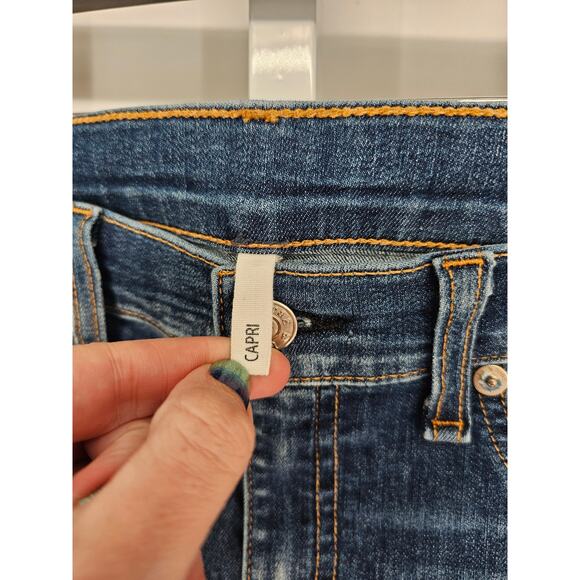 Rag & Bone Womens Sz 31 Capri Length Skinny Blue Jeans Medium Wash - Picture 3 of 6